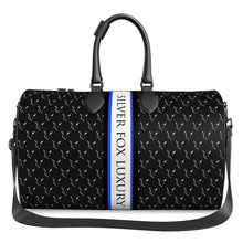 Load image into Gallery viewer, Silver Fox Luxury &quot;Weekender&quot; Leather Duffle Bag - Classic w/ Neon Blue Accent