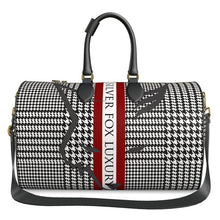 Load image into Gallery viewer, Silver Fox Luxury &quot;Weekender&quot; Leather Duffle Bag in Houndstooth