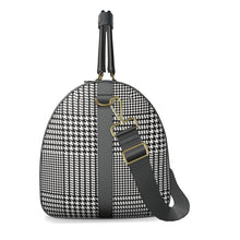 Load image into Gallery viewer, Silver Fox Luxury &quot;Weekender&quot; Leather Duffle Bag in Houndstooth