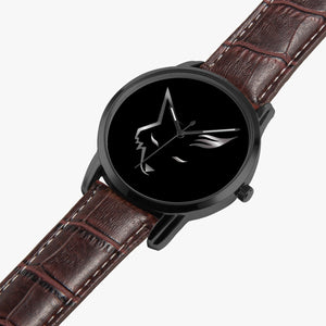 Silver Fox Luxury Classic Leather Quartz Watch - Brown