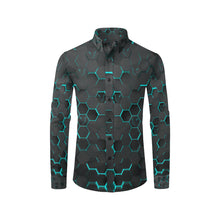 Load image into Gallery viewer, Silver Fox Luxe Blue Cyber Dress Shirt