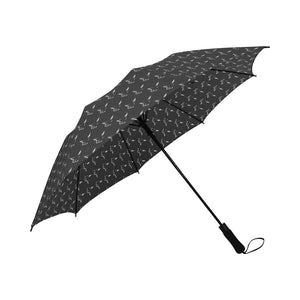 Silver Fox Luxury Logo Semi-Automatic Foldable Umbrella
