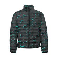 Load image into Gallery viewer, Silver Fox Blue Cyber Puffer Jacket