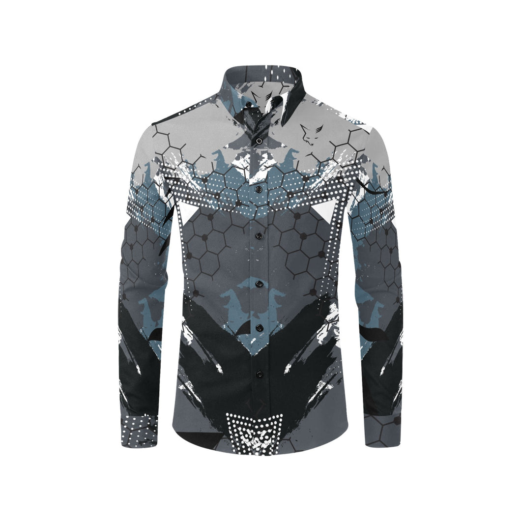 graffiti dress shirt Vintage Abstract Art Graffiti Print Men's Button-Down Short Sleeve Shirt