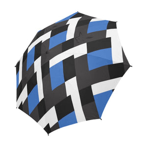 Silver Fox Luxury Semi-Automatic Foldable Umbrella in Abstract