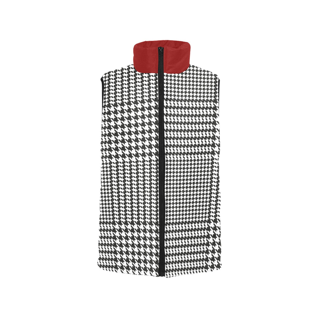 Silver Fox Luxury Puffer Vest in Houndstooth