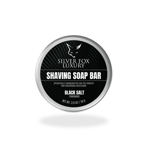 Silver Fox Luxury Black Salt Shaving Soap Bar