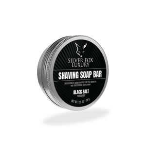 Silver Fox Luxury Black Salt Shaving Soap Bar
